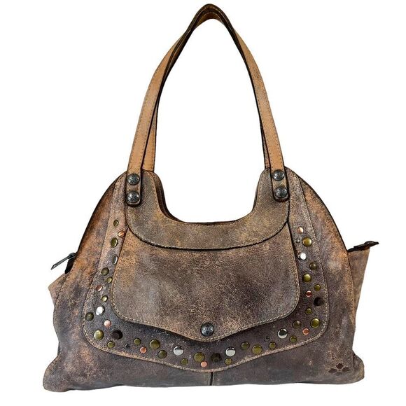 Patricia Nash Ergo Chocolate Distressed Satchel